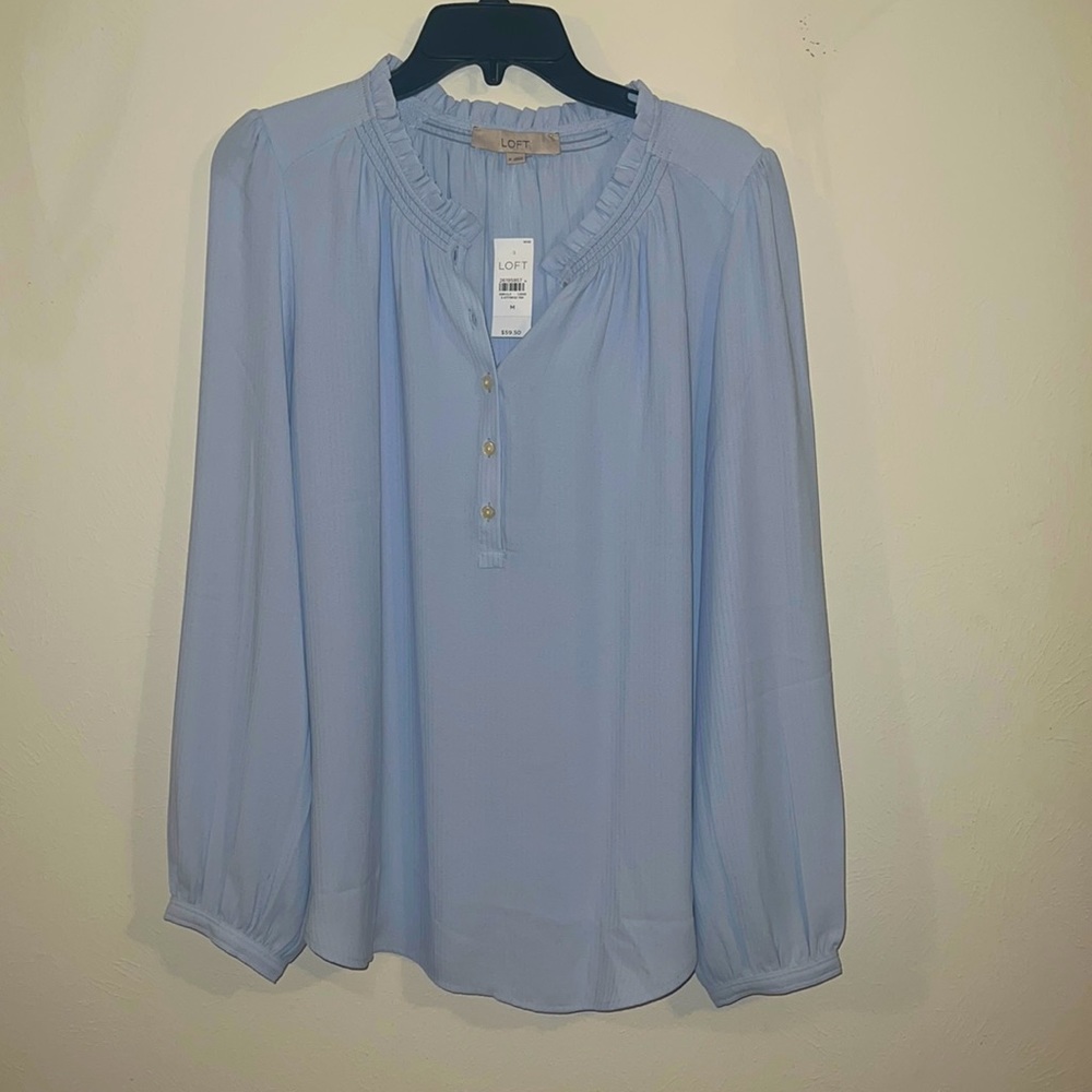 LOFT NWT lovely light blue blouse